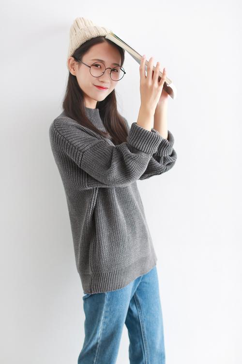【翌晨服饰官网】翌晨秋冬女毛衣韩版宽松加厚百搭套头打底衫针织毛衫