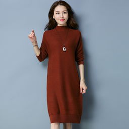 纯色甜美高领套头2018年冬季长袖中长款修身年轻女款针织衫显瘦甜美时尚